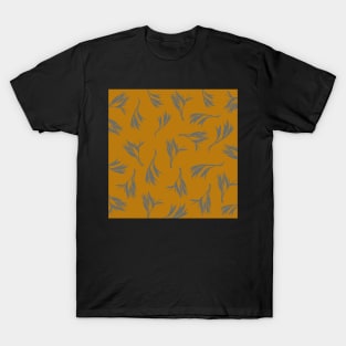 Harakeke Flax seed pods (Ochre and dark grey) T-Shirt